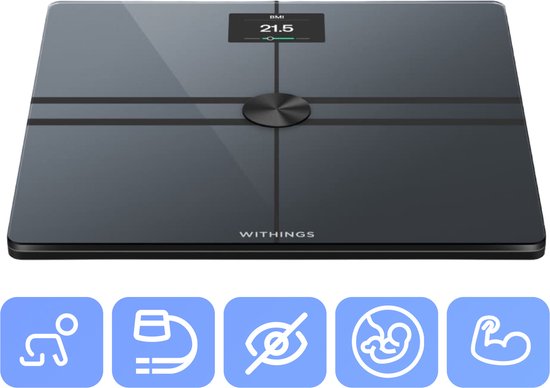 Withings Body Comp - Zwart-Slimme Weegschaal - Volledige lichaamsanalyse