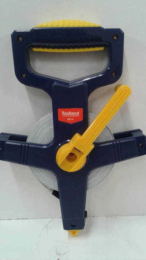 Toolland Hoogwaardig meetlint, centimeter en millimeter schaal, duurzame ABS-behuizing, 20 m