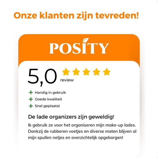 Posity Lade Organizer - 25 Stuks - Organizer Bakjes - Lade Bakjes - Opbergbakjes - Make-up Organizer - Voor Keuken, Badkamer & Bureau - Kunststof - Transparant