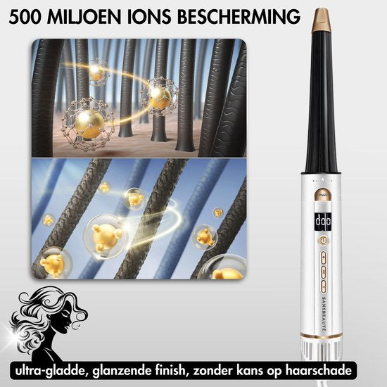 Sansbeauté® 9-in-1 Airstyler met Diffuser en Opbergdoos - Multistyler - Föhnborstel Kort Haar - Haarkruller - Haarstyler - Haardroger - Warmteborstel - Krulborstel - Krultang - Haarstijler - Stijlborstel - 5 in 1 Hairstyler