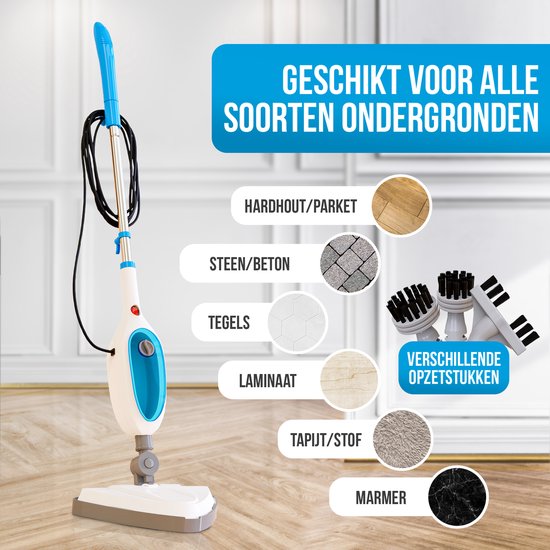 Strex 12-in-1 Stoomreiniger - Handstomer - Tapijtreiniger - 1500W - 280 ml - Harde/Zachte Ondergronden