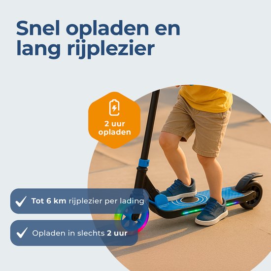 Denver elektrische step voor kinderen - 10km/u - Kinderstep - LED Verlichting - 6km Bereik - SCK5500BU