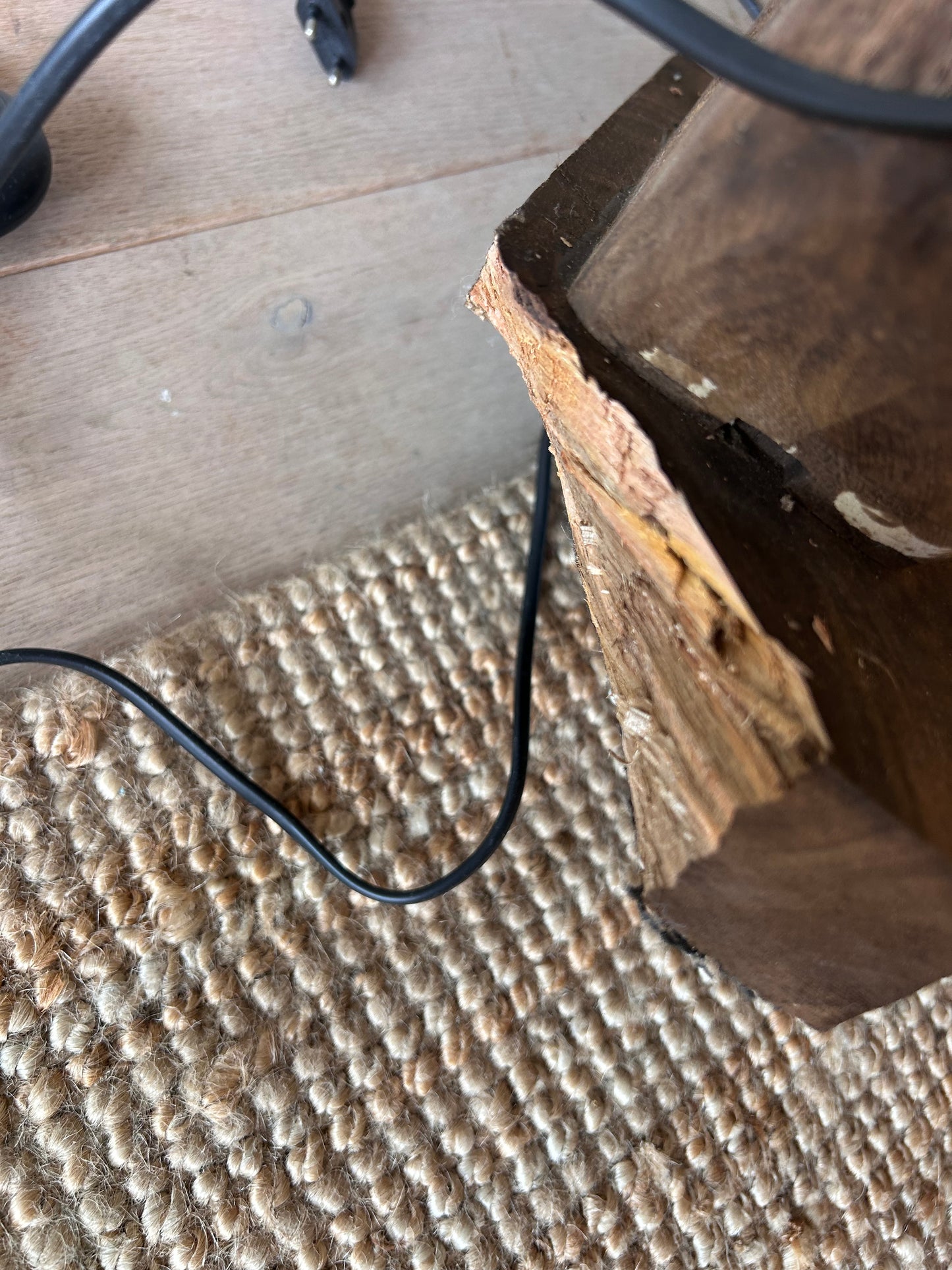KelAfo Vloerlamp - Hout - 38x12x125cm - Chocoladebruin