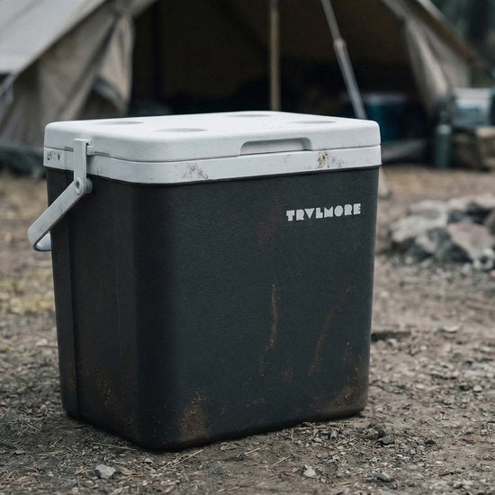 TRVLMORE Koelbox 26L - 65 Uur Koeling - Frigobox - Inclusief 2 Koelelementen - Antraciet
