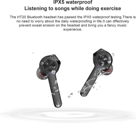Lenovo HT20 True Wireless Bluetooth Earbuds - Zwart