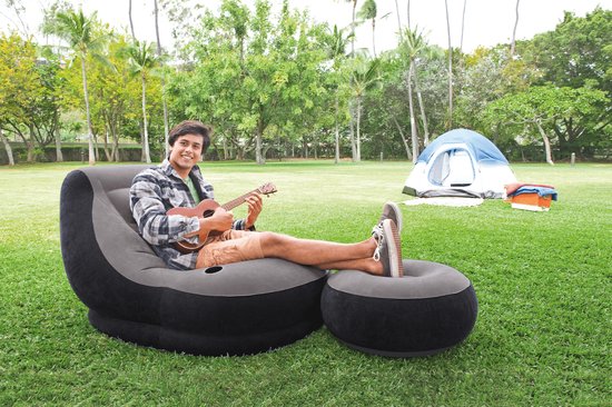 Intex - Opblaasstoel - Ultra Lounge met Poef - 102cm x 137cm x 79 cm