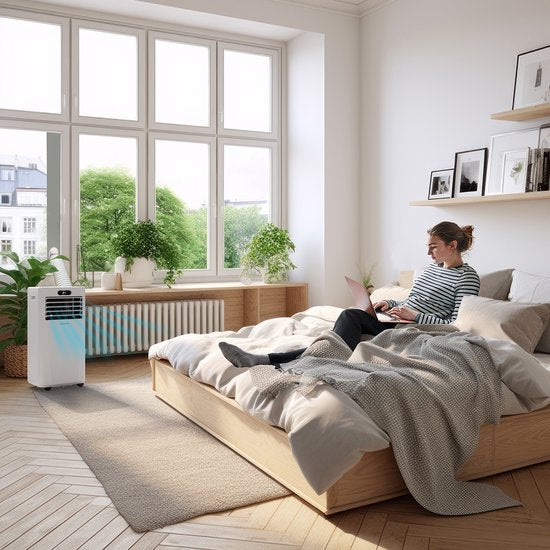 Auronic Mobiele Airco - 7.000 BTU - 3-in-1 - Airconditioning met 2 Raamafdichtingskits - Ventilator - Ontvochtiger - tot 20 m² koelen