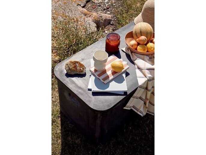 Broste Copenhagen Glasvezel bank/opbergbox - Fiberclay W103-5 x D48 x H42 cm - 14469037  - Grijs