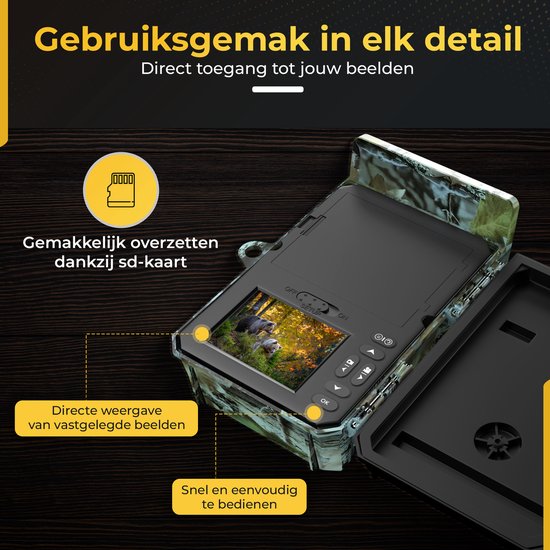 ODESSEY WildCamera met Zonnepaneel - 4K - 48MP - 64GB SD - met Nachtzicht - voor Buiten - Infrarood