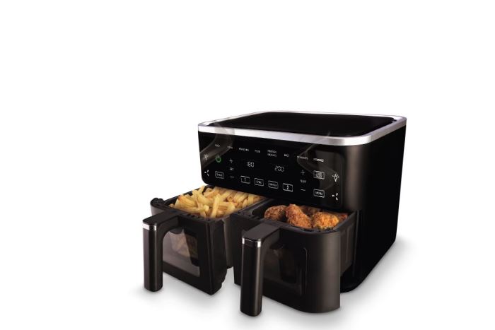 starQ Dubbele Heteluchtfriteuse Zwart - 9L - 2500W - 2 x 4,5L
