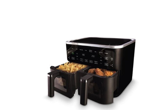 starQ Dubbele Heteluchtfriteuse Zwart - 9L - 2500W - 2 x 4,5L