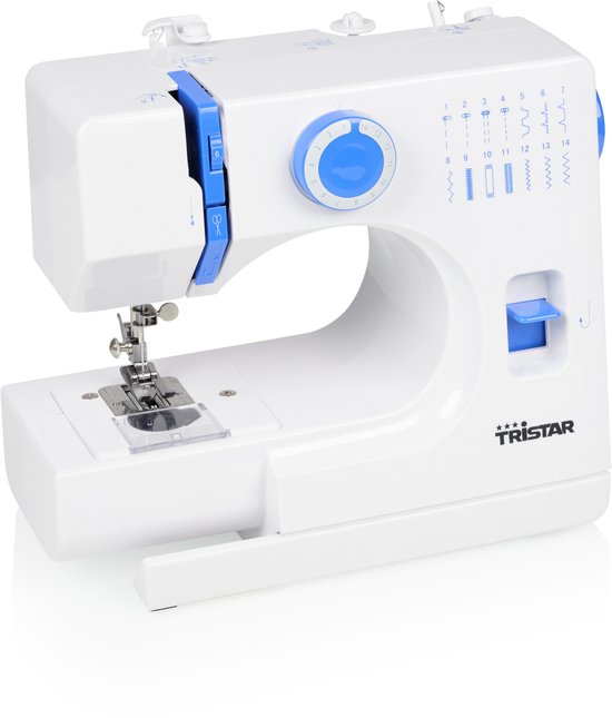 Tristar SM‑6003 Naaimachine – 14 Patronen – Automatische Draadinrijger & Vrije Arm – LED‑Licht – Inclusief Accessoires – Voor Beginners