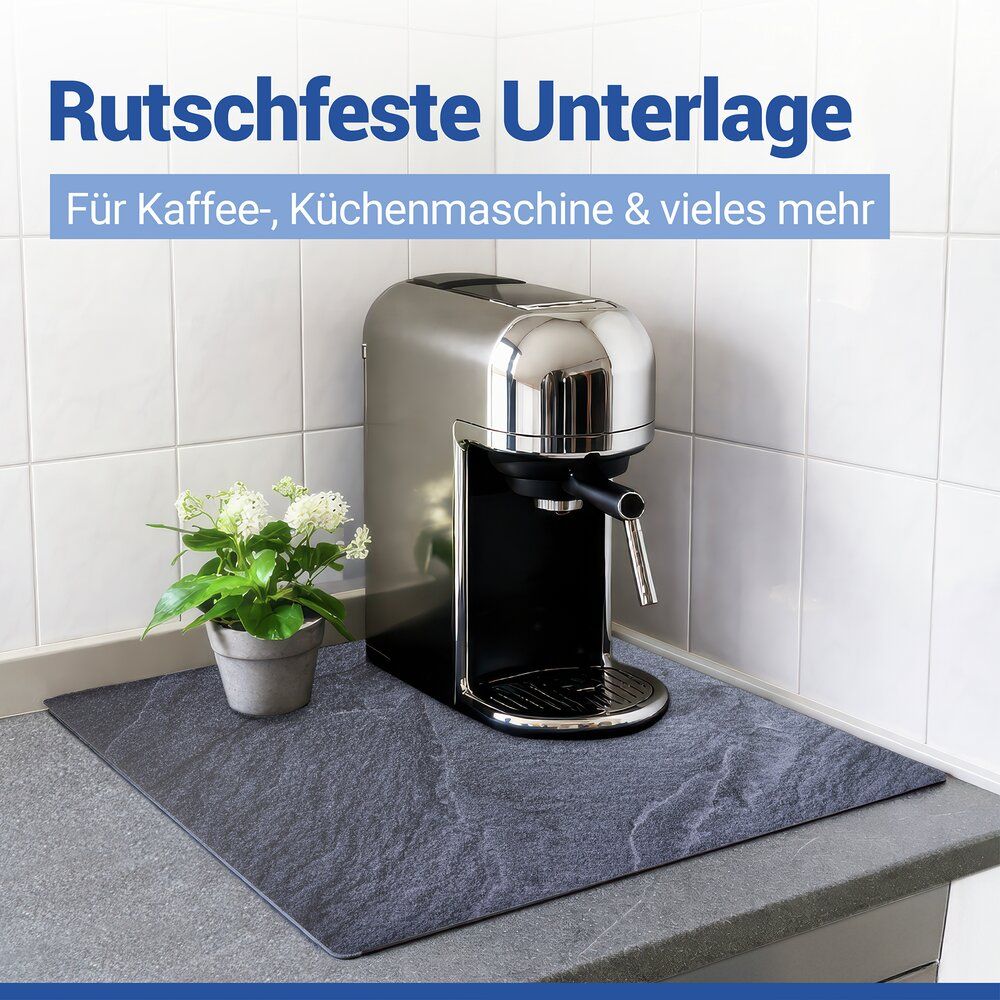 WENKO Afdekmat Kookplaat Leisteenlook - 60 x 52 cm - Hittebestendig PVC