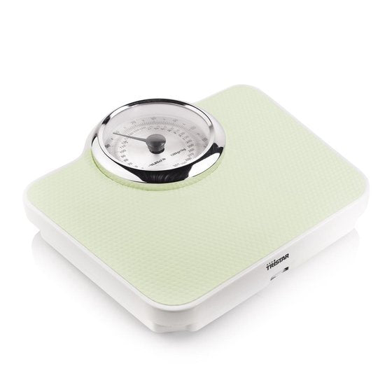 Tristar Weegschaal WG-2428 - Analoge Personenweegschaal - Tot 136 kg - Vintage design - Step-on-technologie - Anti-slip - Wit