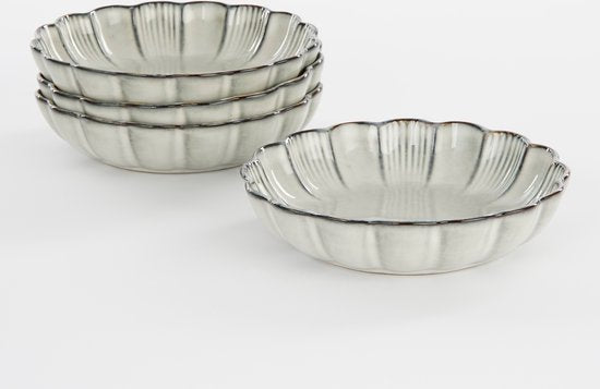 Mica Decorations Corfu Schaal - H5 x Ø18,5 cm - Keramiek - Grijs