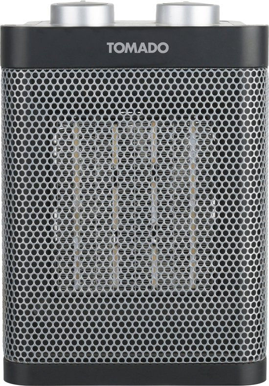Tomado THC1501B - Keramische kachel - 24m² - 1500 watt - 2 warmtestanden - Zwart/grijs