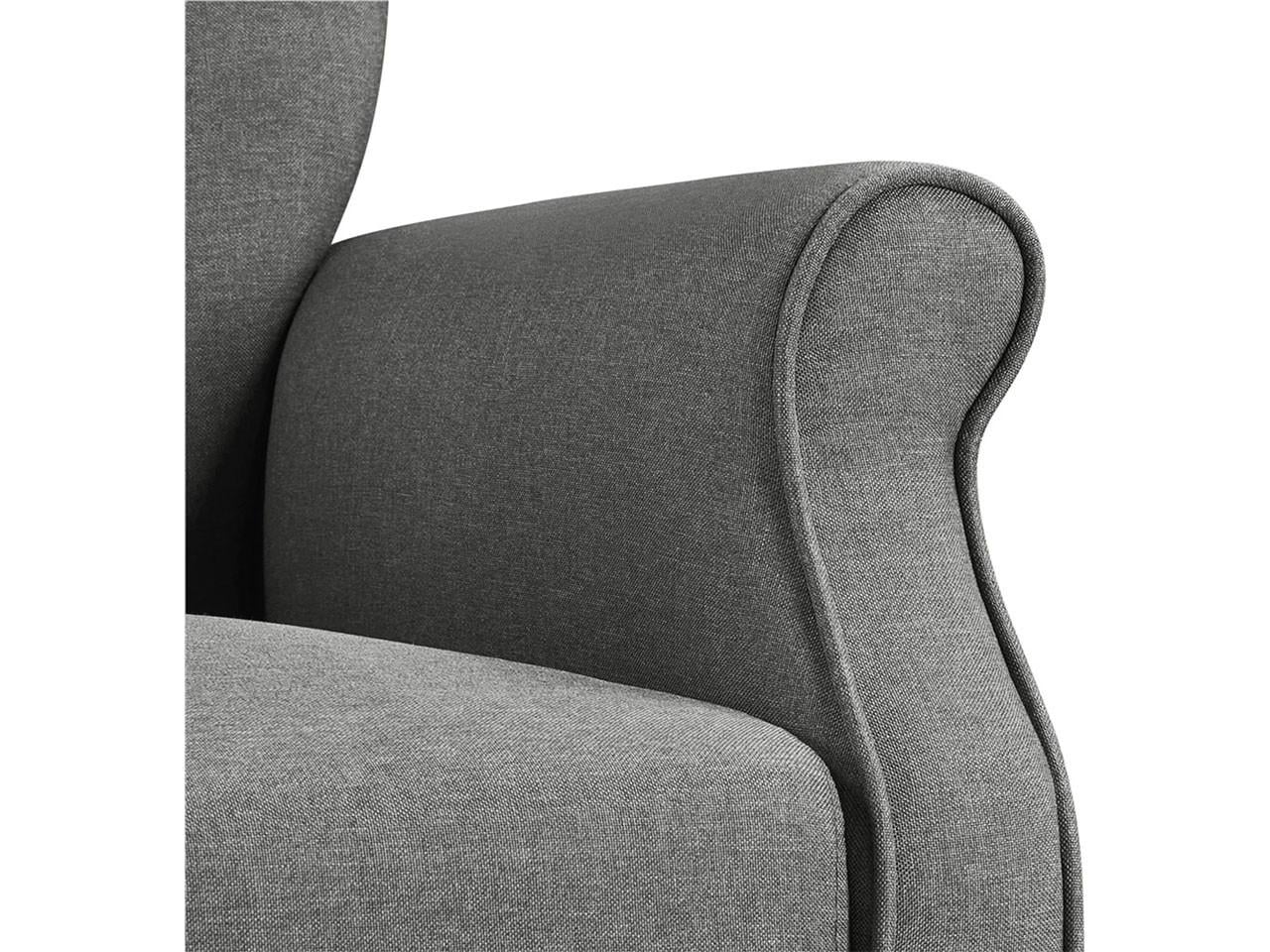 Relaxfauteuil 611622 - 74 x 72 x 94 cm - Donkergrijs - Houten Poten