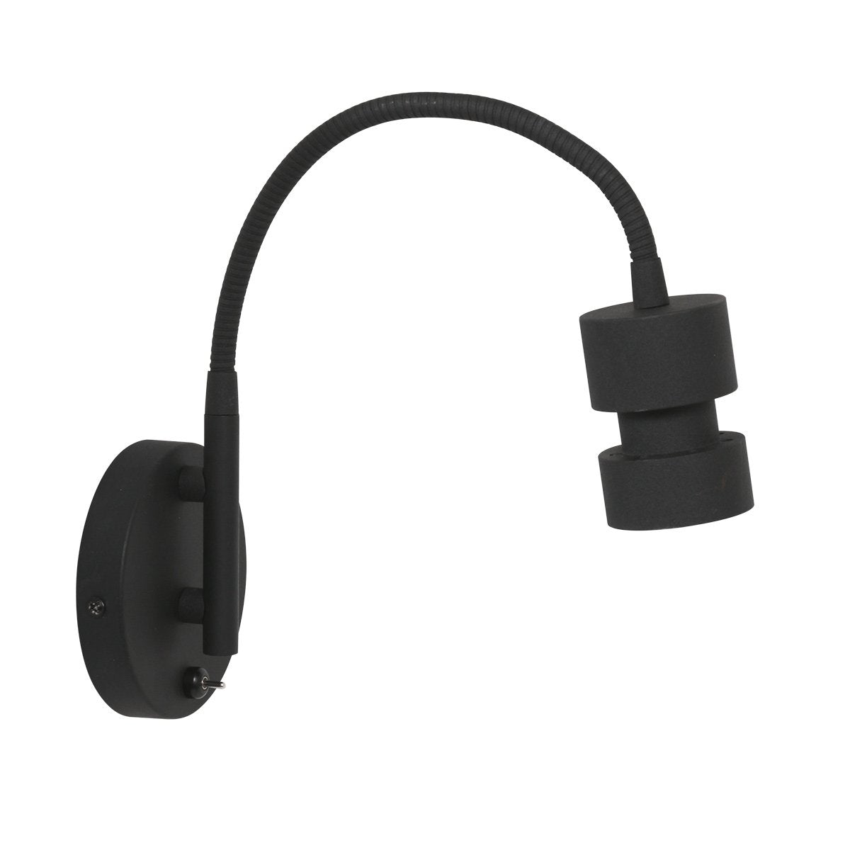 Wandlamp Natasja LED 3094ZW Zwart - Draaibaar en kantelbaar, inclusief GU10 lichtbron, gemaakt van kunststof en metaal - Steinhauer