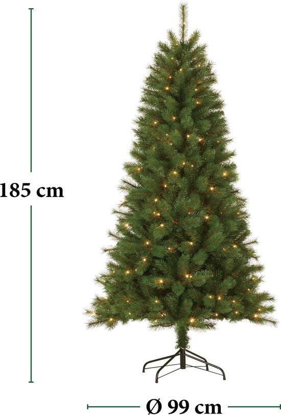 Giftsome Kunstkerstboom met Verlichting - Kerstboom 185 CM - Kunstboom met LED