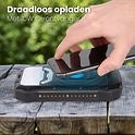 LifeGoods Powerbank - 26.800 mAh - Zonne-energie - Draadloos - Slimme Zaklamp - Stof- en Waterdicht - IK02 - Oranje/Zwart