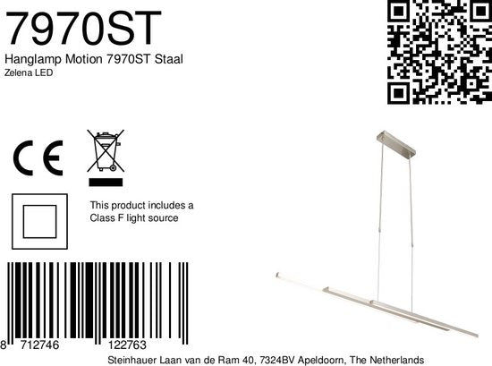 Hanglamp Steinhauer Zelena LED - Staal