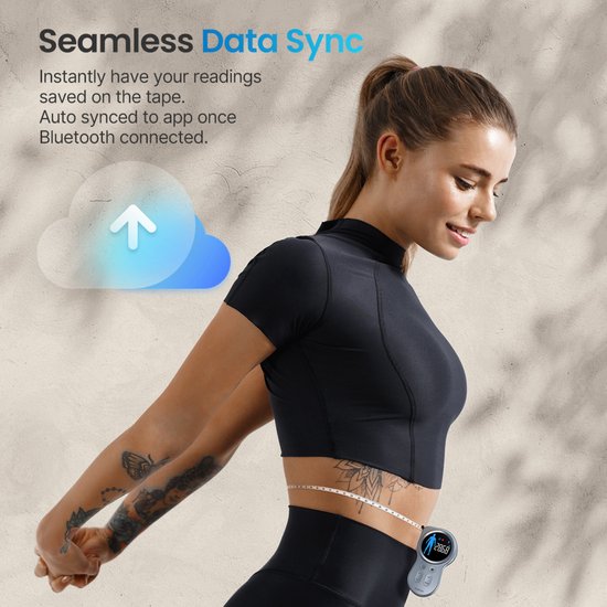 Renpho Smart Body Tape Measure+ - Slim meetlint voor het lichaam - Omtrekmeter - met Renpho Health App - 150 cm