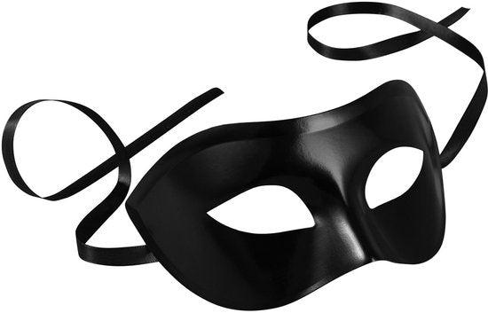 Dressforfun Venetiaans masker eenkleurig zwart - verkleedkleding kostuum halloween verkleden feestkleding carnavalskleding carnaval feestkledij partykleding - 303536