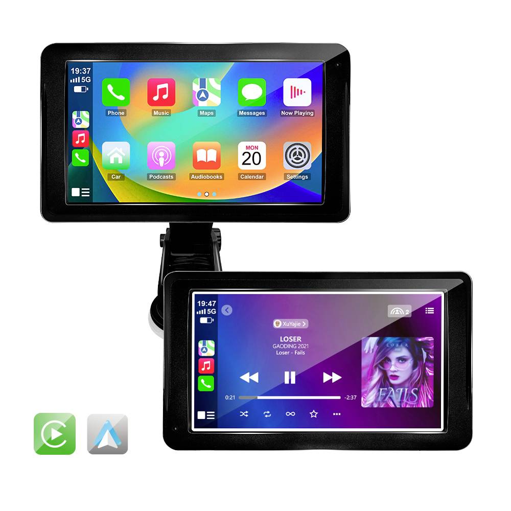 Technaxx TX-320 Draadloze CarPlay & Android Auto Display - Zwart - 7 Inch Touchscreen - Bluetooth 5.0 - WiFi - 19 x 11,1 x 3,7 cm