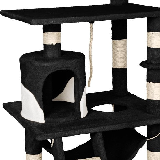 TecTake Stokely krabpaal - 141 cm - Zwart/Wit