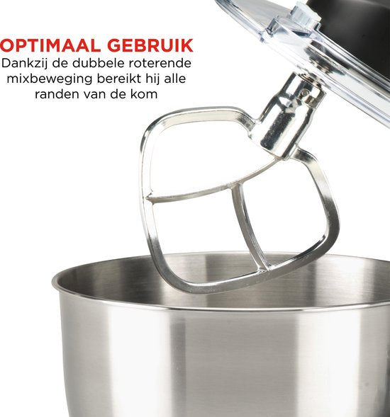 Keukenmachine - Bourgini Kitchen Chef Plus 5.5L - Keukenmixer - KeukenRobot Zwart