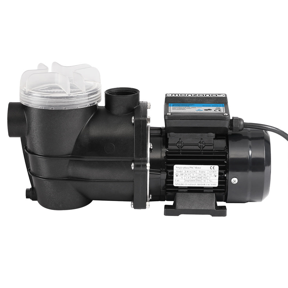 Monzana Filterpomp + Voorfilter - 9.960 l/u 400 W IPX5 – Zwart
