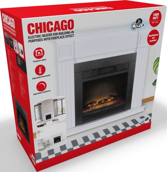 Classic Fire Sfeerhaard - Elektrisch - 1800W - 20 m²  - LED - 67 x 23 x 62 CM - Zwart