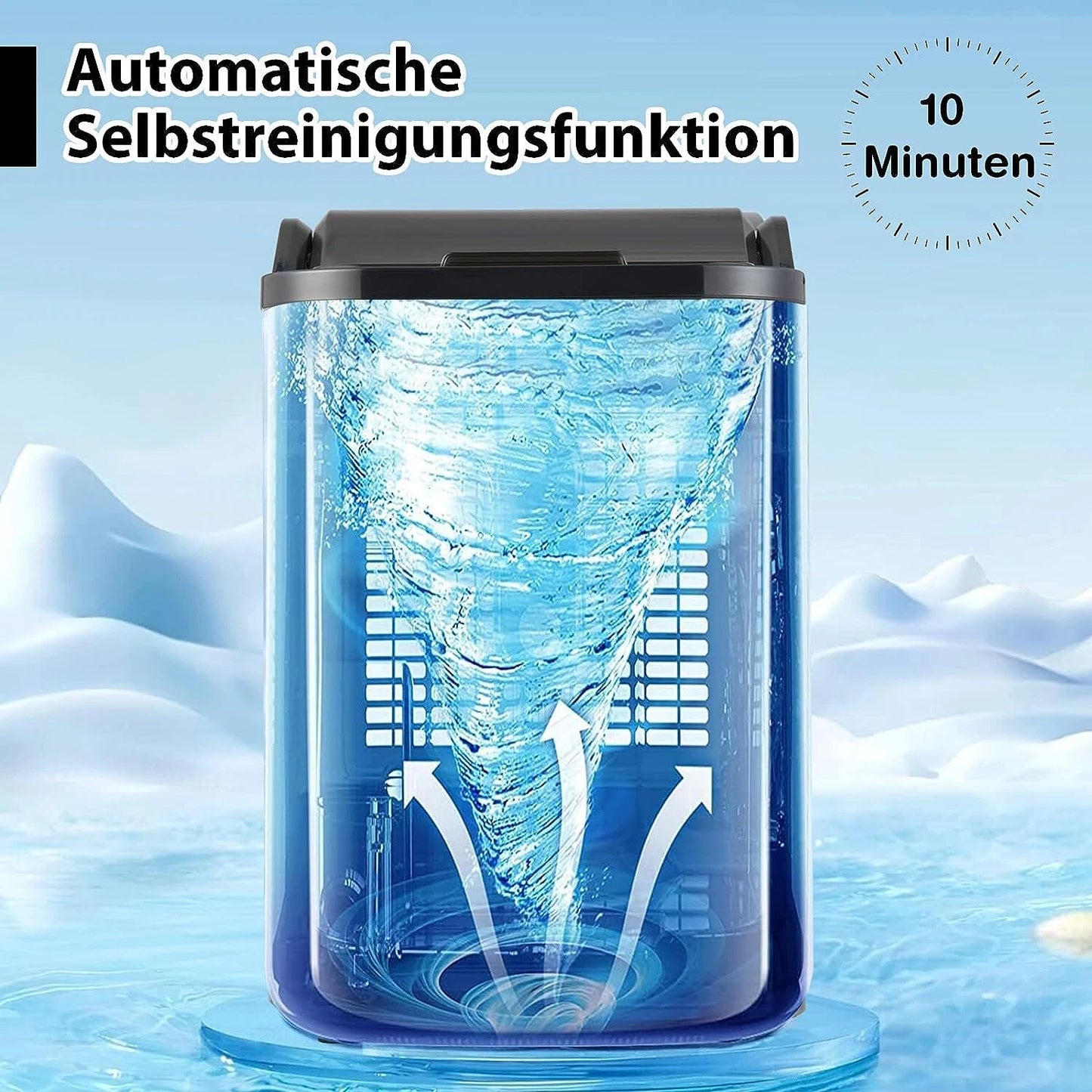 Coast Nugget Ijsblokjesmachine - Crushed Ice Maker - 24 kg/dag - 2,5L Watertank - Zilver - 38,5 x 24 x 38 cm
