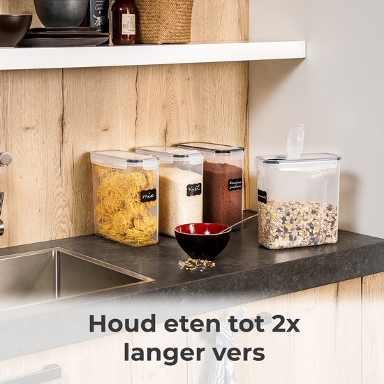 Stosh Voorraadpotten - Voorraadbussen - Luchtdicht - 4 Stuks - 4.0L - BPA-vrij - Kunststof