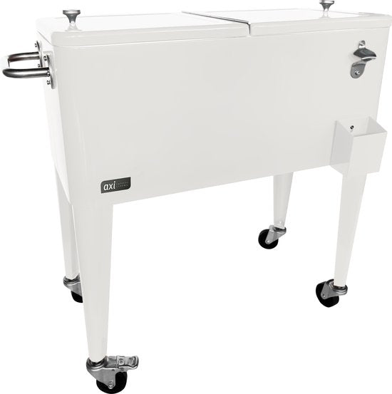 AXI Retro Cooler Wit - Koeler met wielen - 76L inhoud - Koelbox met aftapkraan