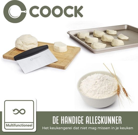 COOCK - Ergonomische Deegsteker RVS - Deegschraper - Pizza mes - Groentesnijder - Cake & Taart Schraper