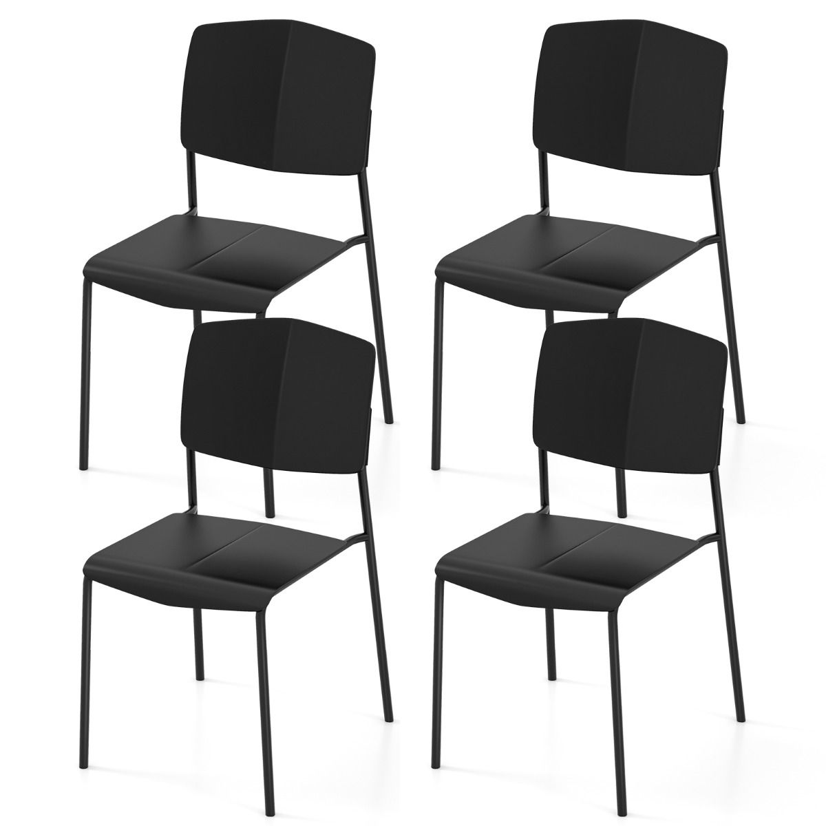 Coast Eetkamerstoelen Set van 4 - Stapelbaar - Ergonomische rugleuning - Meerdere kleuren