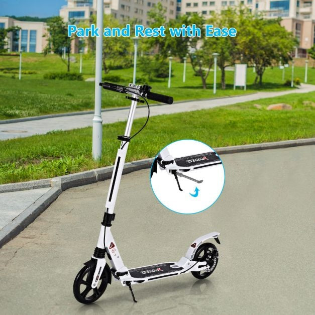 Coast kick scooter met de bel en ondersteuning van riem scooter scooter rolhoogte verstelbare scooter opvouwbaar wit wit