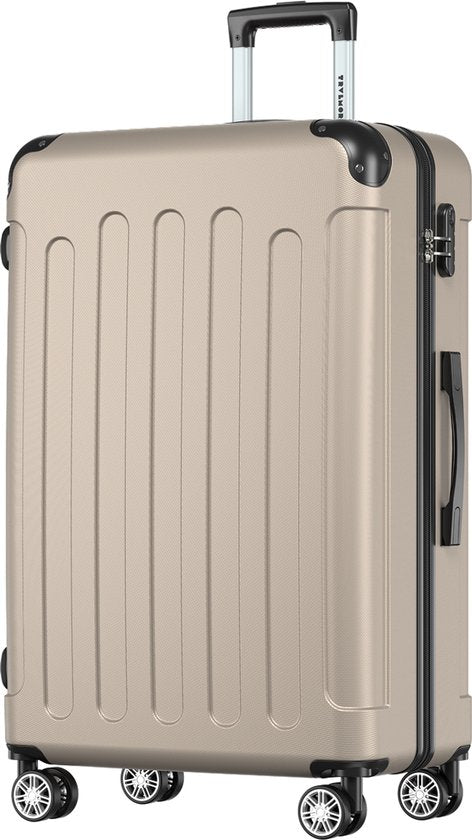 TRVLMORE Reiskoffer 110L – Grote Hardcase Koffer – 76 cm – Champagne