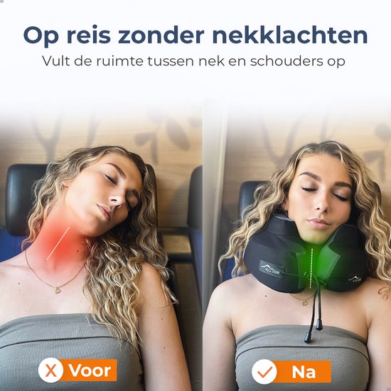 Best Life Nekkussen Vliegtuig - Reiskussen Auto - Memory Foam - Blauw
