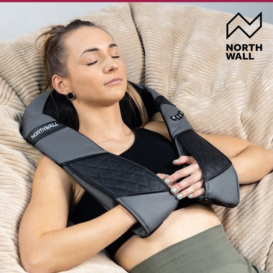 Northwall Shiatsu Massagekussen - Nekmassage apparaat - Infrarood Warmtefunctie - Massage Kussen met Luxe Draagtas