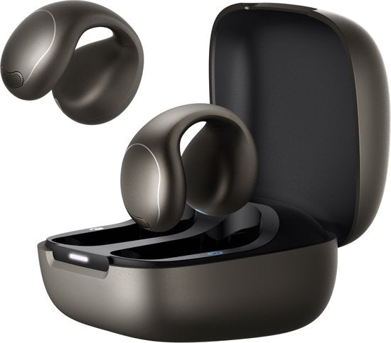 soundcore by Anker C40i Draadloze Open-Ear Oordopjes Zwart - Earbuds - clip-on, flexibel joint design, knopbediening, lichtgewicht comfort, stabiele pasvorm met bevestigbare grips, uitgebreide drivers voor een helder geluid.