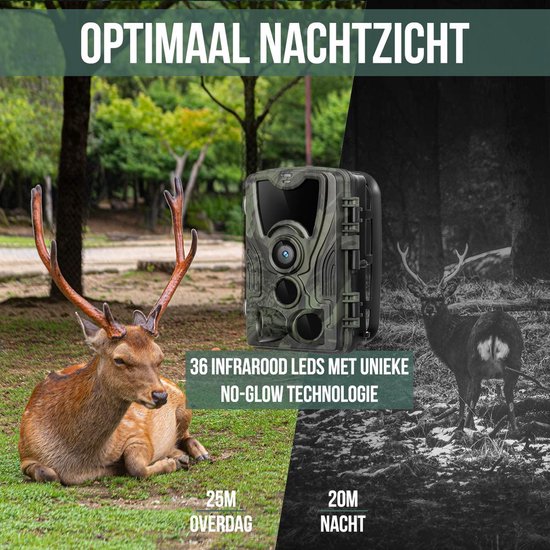 Strex Wildcamera met Nachtzicht 120MP 4K Ultra HD - Waterdichte Buitencamera - Jachtcamera - Incl. 32 GB SD kaart