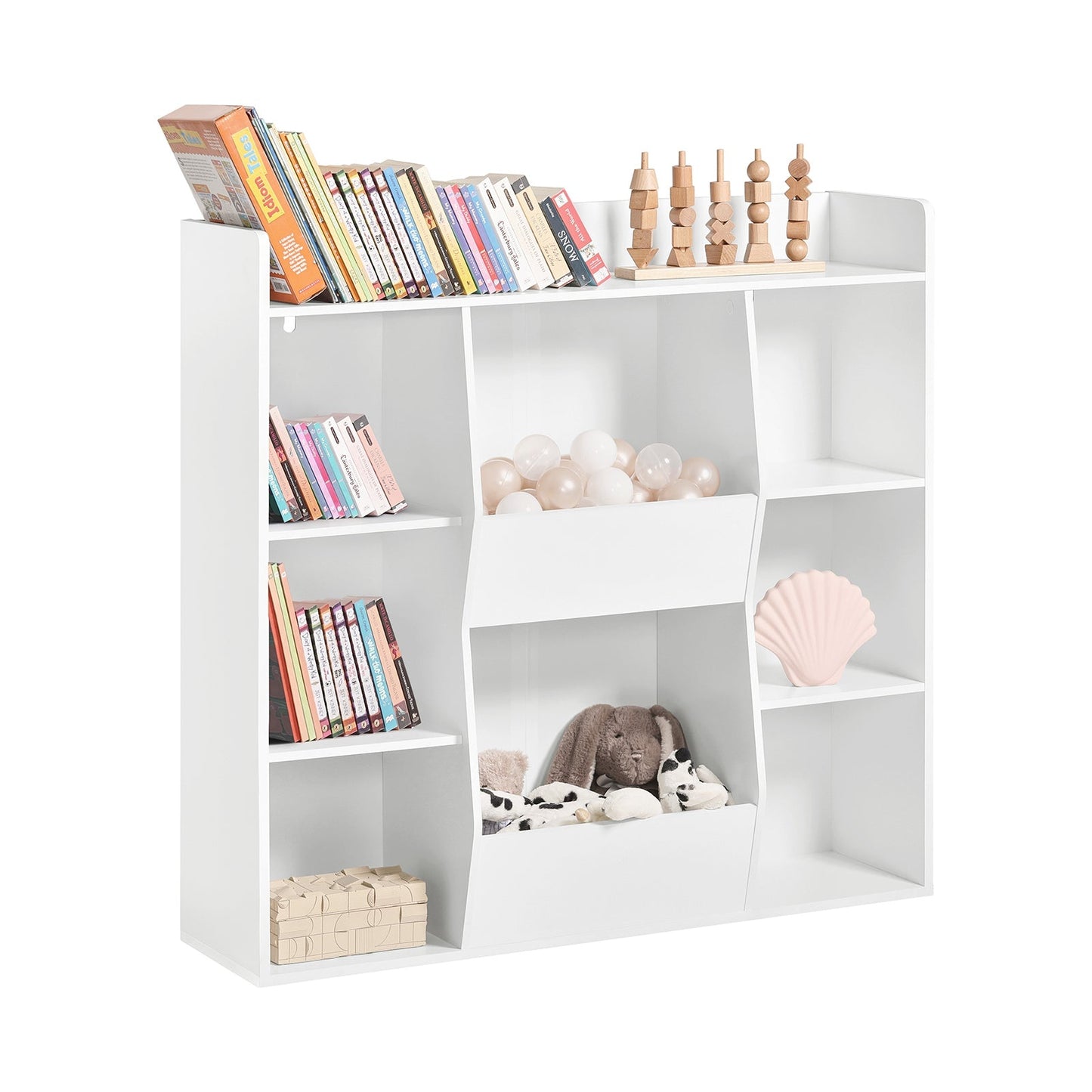 SoBuy KMB55-W Kinderboekenkast - MDF - 106 x 30 x 104 cm - Wit