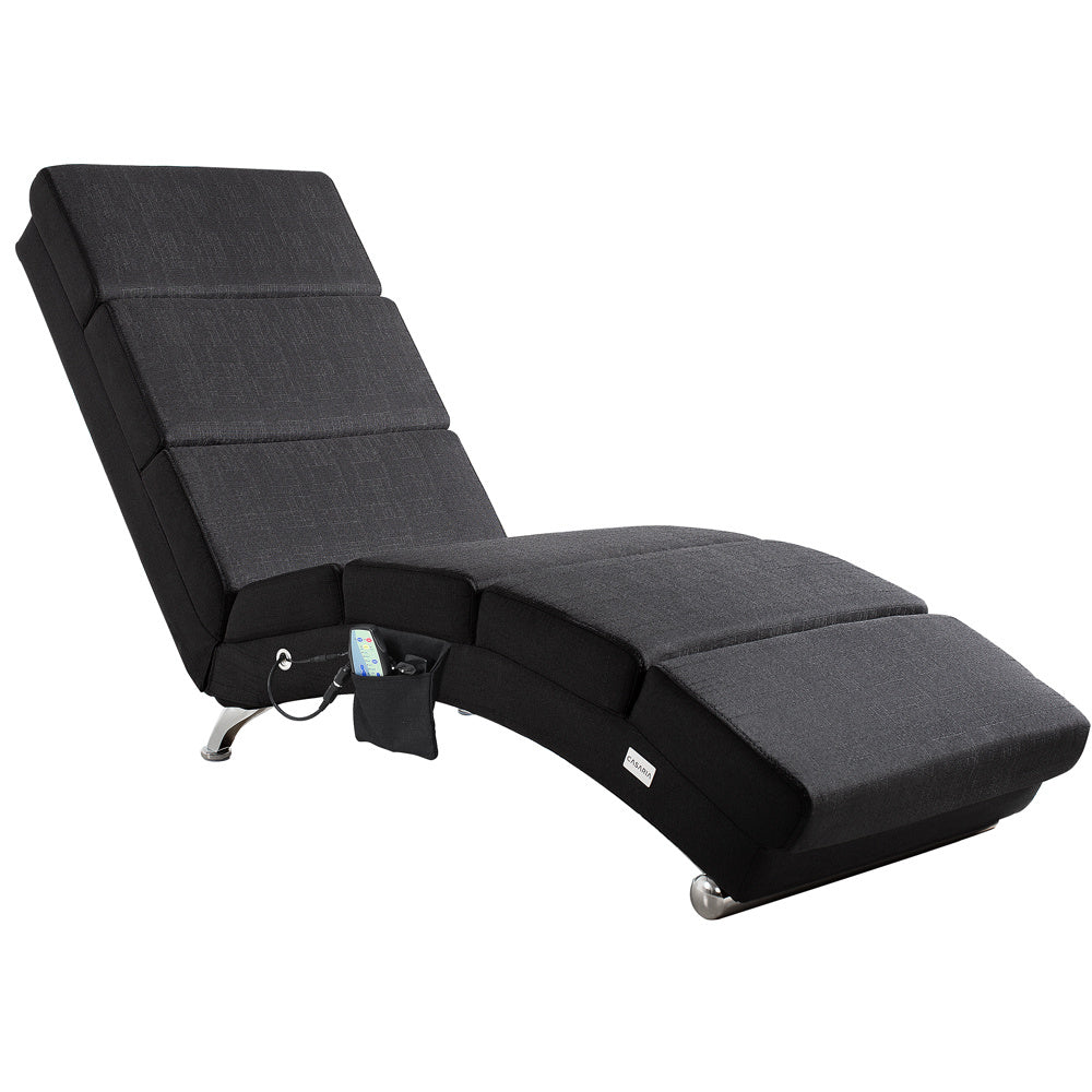 Casaria Relaxfauteuil - Massage en Verwarmingsfunctie Stof - Antraciet