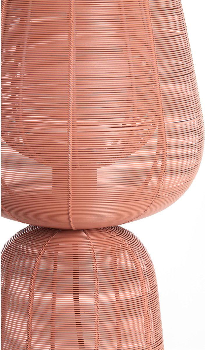 Light & Living Tafellamp Aboso – Rood – Ø24cm – Modern – Metalen geweven design – Voor binnen – E27 fitting