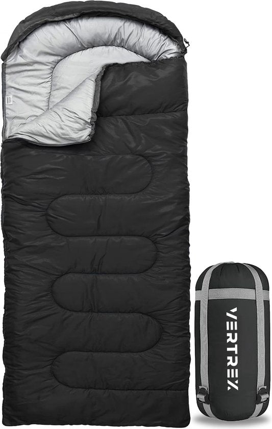 Vertrex Peak Comfort Mummy Slaapzak Extra Warm - Slaapzakken Volwassenen - Kamperen - Zwart