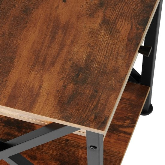 tectake® - Bijzettafel Dayton - industrieel - donkerbruin - 35 x 35 x 70,5 cm - 404451
