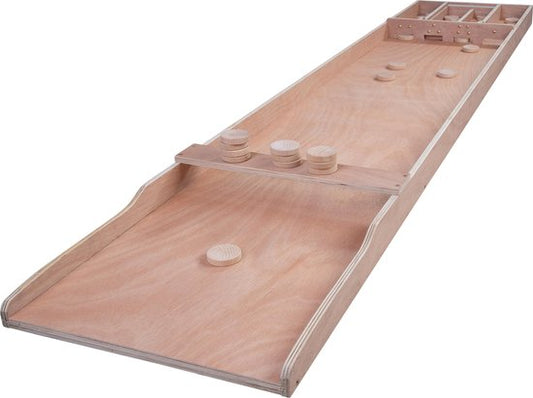 Sjoelbak Wedstrijd Hout 200 cm – Inclusief 30 Sjoelstenen – Houten Multiplex Shuffleboard voor Thuis & Recreatie – Gezelschapsspel – Longfield