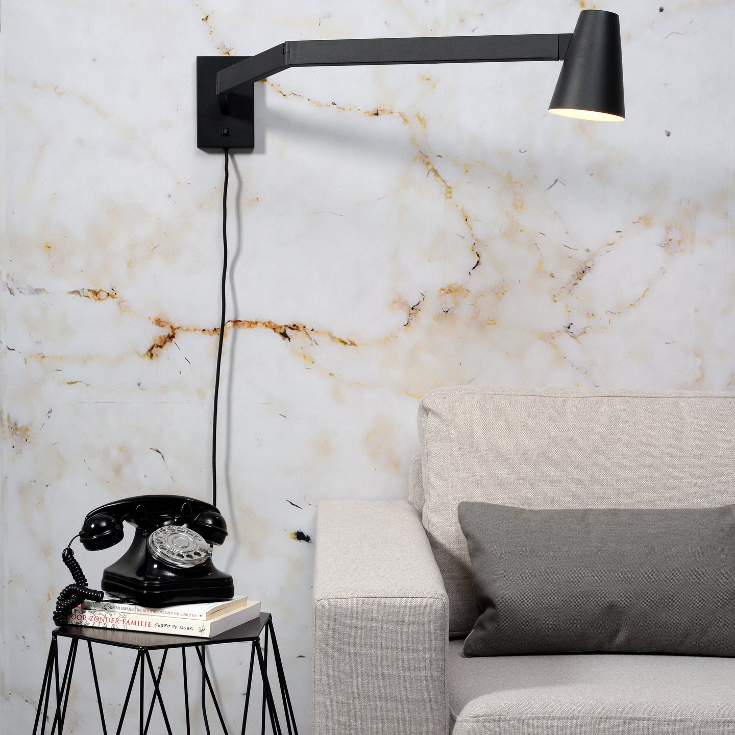 It’s About RoMi Wandlamp Biarritz – Modern – 89x12x25 cm – Zwart